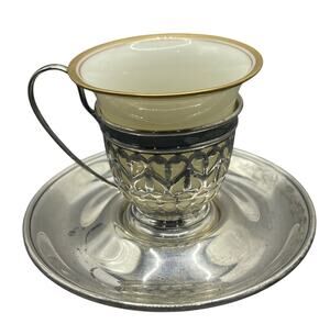 Sterling Silver Demitasse Cup & Saucer Set (25407)